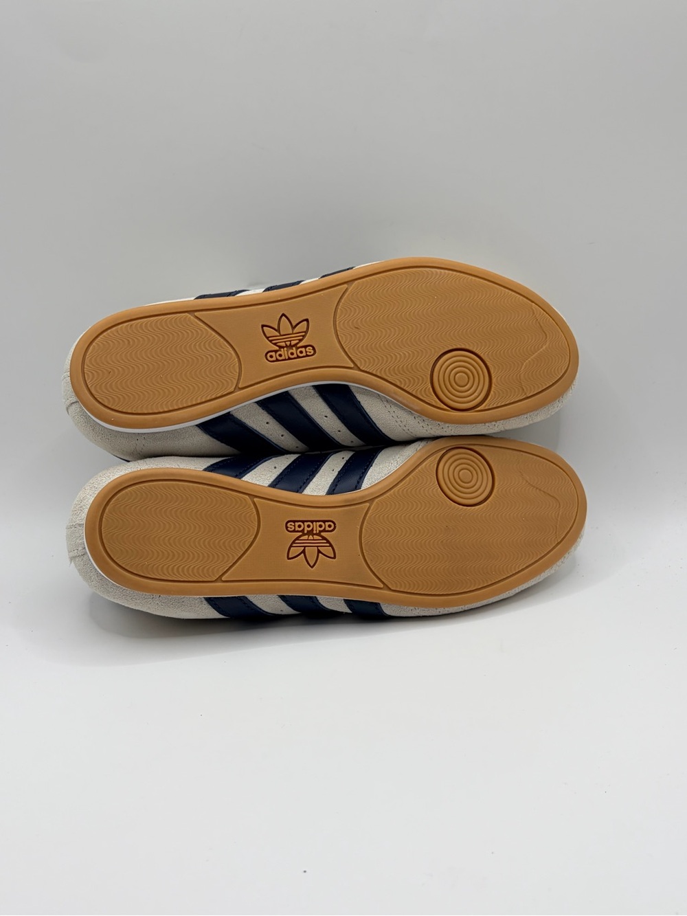 Adidas Taekwondo Beige and Blue Suede 7W - Picture 4 of 5